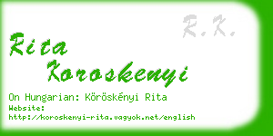 rita koroskenyi business card